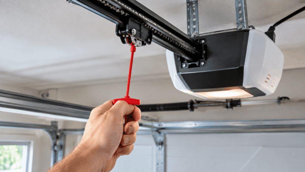 garage-door-opener-red-release-cord-trolley-reconnect